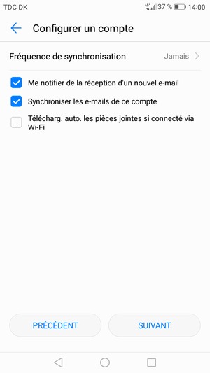 Sélectionnez SUIVANT