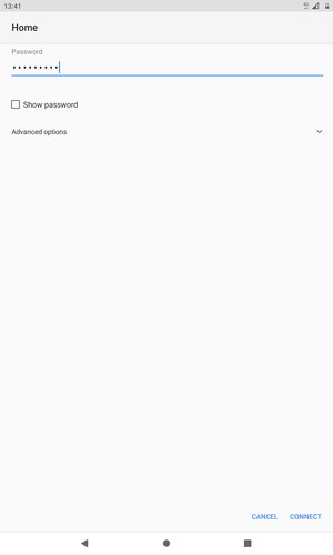 Enter the Wi-Fi password and select CONNECT