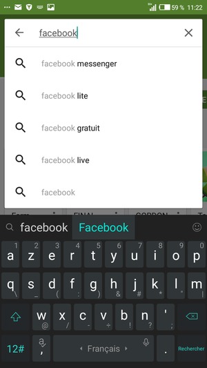 Saisissez le nom de l'appli et sélectionnez Rechercher