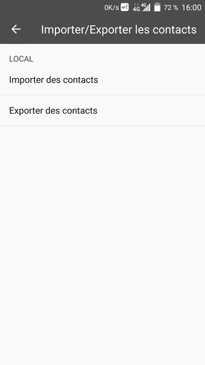 Sélectionnez Importer des contacts