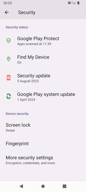 To change the PIN for the SIM card, go to the Security menu and scroll to and select More security settings