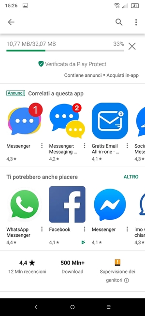 Attendi il completamento del processo di installazione