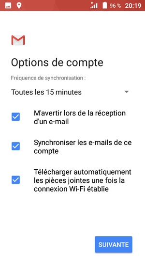 Sélectionnez SUIVANTE