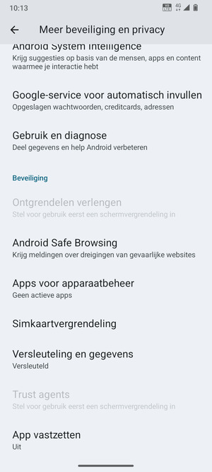 Scroll naar en selecteer Simkaartvergrendeling