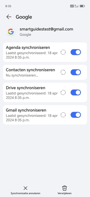 Uw gegevens worden gesynchroniseerd