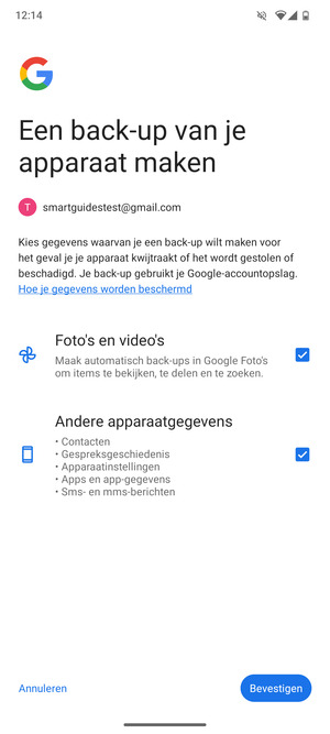 Selecteer uw voorkeursopties en selecteer Bevestigen