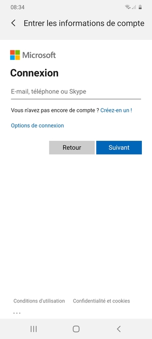 Saisissez votre adresse Hotmail et sélectionnez Suivant
