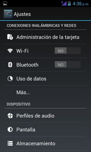 Seleccione Administración de la tarjeta SIM