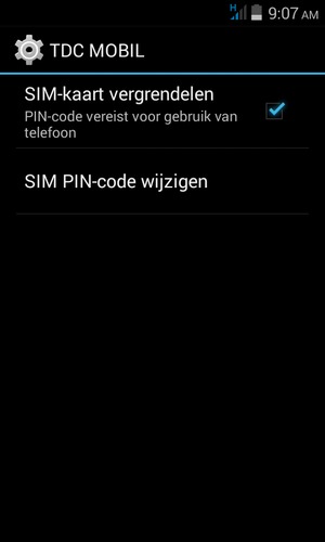 Selecteer SIM PIN-code wijzigen