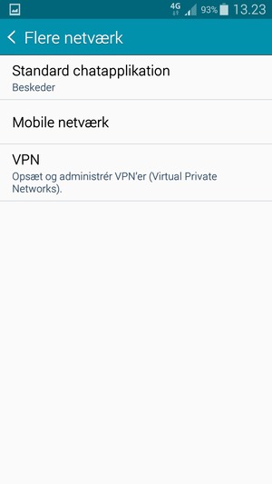 Vælg Mobile netværk