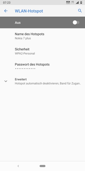 Wählen Sie Passwort des Hotspots