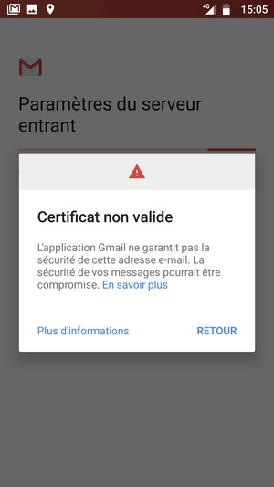 Sélectionnez RETOUR