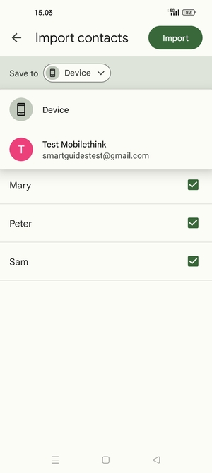Select your  Google account
