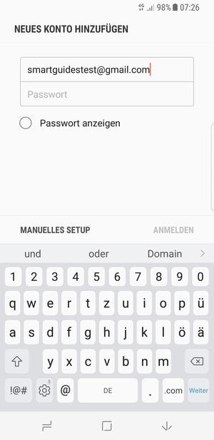 Geben Sie Ihre Gmail Adresse ein und wählen Sie Weiter