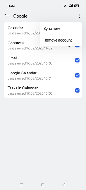 Select Sync now