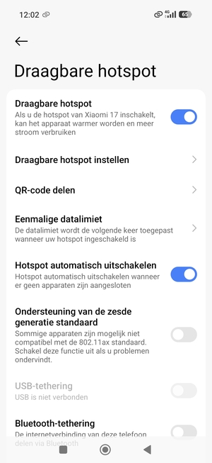 Uw telefoon is nu geïnstalleerd voor gebruik als modem