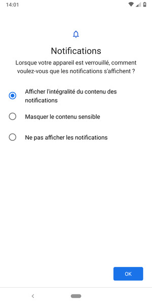 Sélectionnez votre option préférée et sélectionnez OK