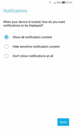 Select your preferred option and select Done