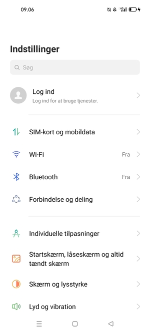 Vælg SIM-kort og mobildata