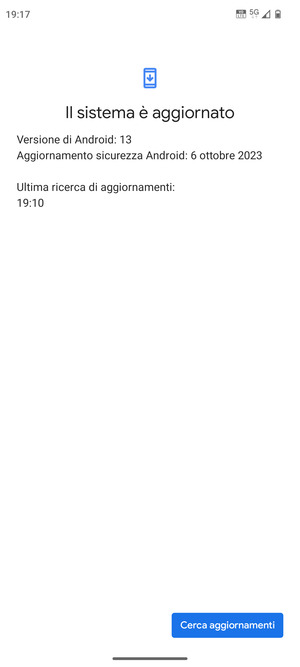 Se il tuo telefono è aggiornato, vedrai la seguente schermata