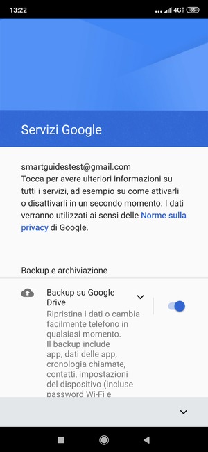 Seleziona il tasto v