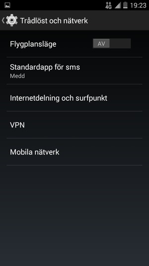 Välj Mobila nätverk