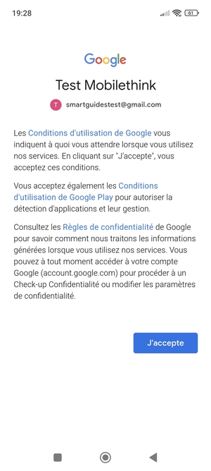 Sélectionnez J'accepte