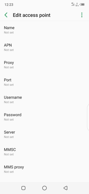 Enter MMS information