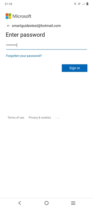 Enter your password and select Sign in