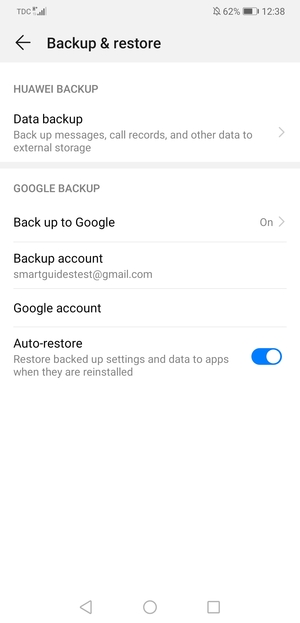 Select Backup account