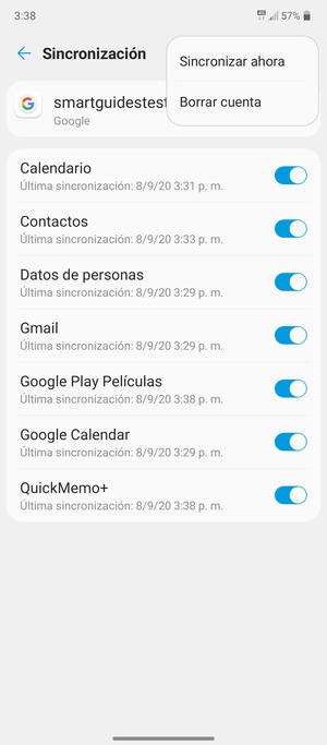 Seleccione Sincronizar ahora