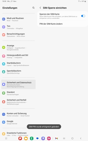 Ihre SIM-PIN wurde geändert