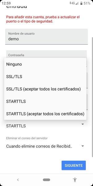 Seleccione Ninguno y SIGUIENTE
