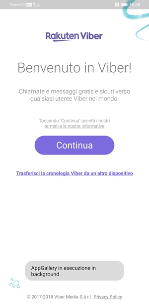 L'app è pronta per l'uso