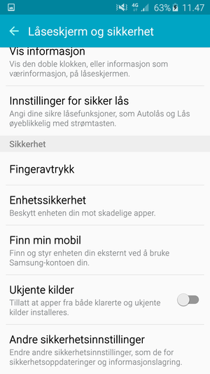 Bla til og velg Andre sikkerhetsinnstillinger