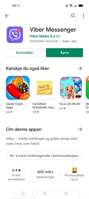 Velg Åpne