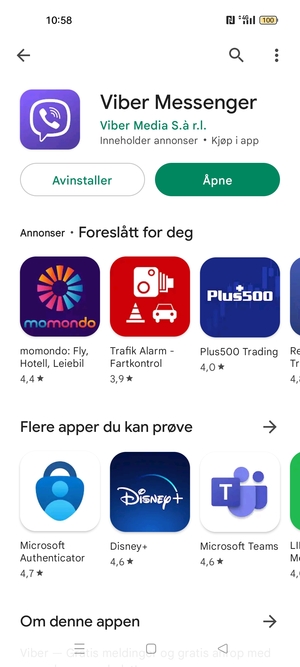 Velg Åpne
