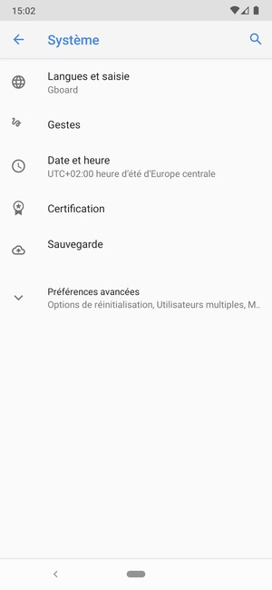 Sélectionnez Préférences avancées