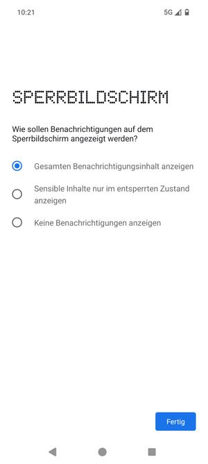 Wählen Sie die gewünschte Option und wählen Sie Fertig