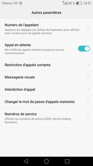 Sélectionnez Messagerie vocale