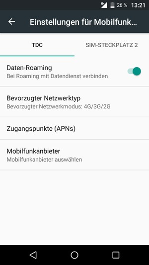 Schalten Sie Daten-Roaming an oder aus
