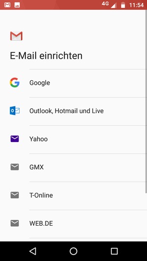 Wählen Sie Google