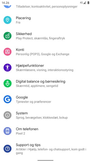 Scroll til og vælg Konti
