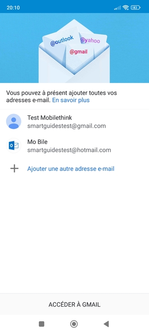 Sélectionnez ACCÉDER À GMAIL