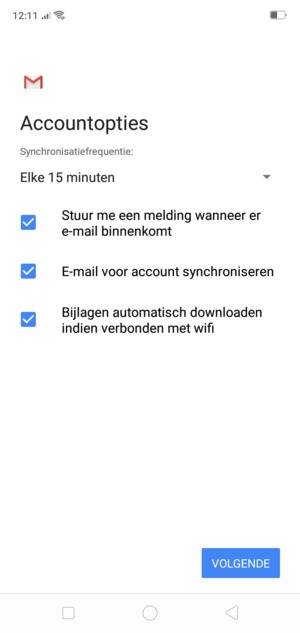 Selecteer VOLGENDE