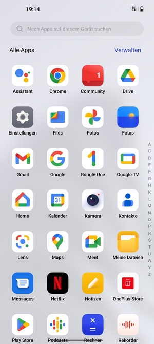 Wählen Sie Einstellungen
