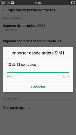 Sus contactos se guardarán en su cuenta de Google y se guardarán en su teléfono la próxima vez que Google sea sincronizado.