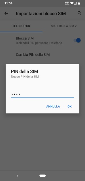 Inserisci Nuovo PIN della SIM e seleziona OK