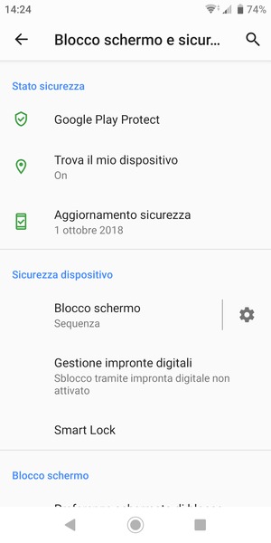 Il tuo telefono è ora protetto dal blocco schermo