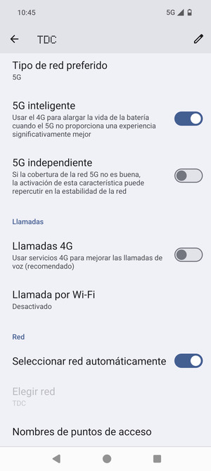 Desplácese y seleccione Nombres de puntos de acceso